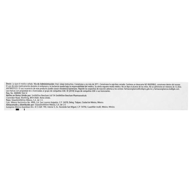 Augmentin 500/125Mg Con 20 Tabletas (Amoxicilina/Clavulanato) - WeCare Pharma