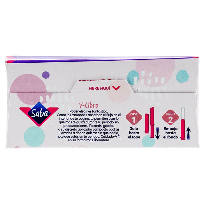 Tampones Saba Súper Plus V-Compacto Con 10 - WeCare Pharma