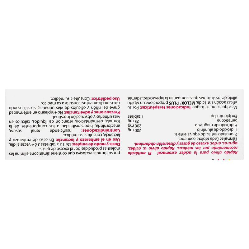 Melox Plus 200Mg Con 50 Tabletas (Aluminio/Magnesio/Simeticona) - WeCare Pharma