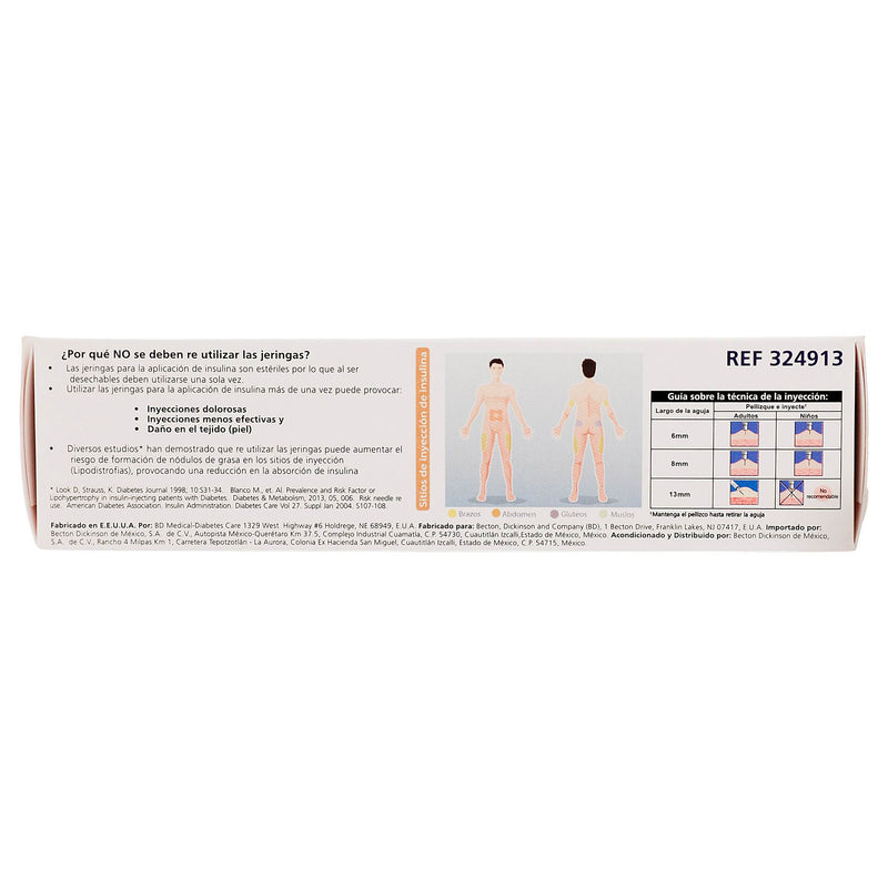 Jeringa Insulina Ultrafine Bd 3Ml 31Gx6Mm Con 10 - WeCare Pharma