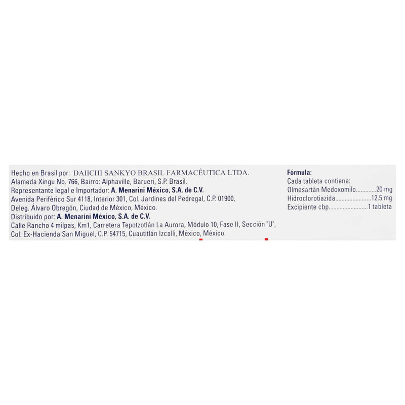 Openvas Co (Olmesartán/Hidroclorotiazida) 20Mg/12.5Mg Tabletas Con 28 - WeCare Pharma