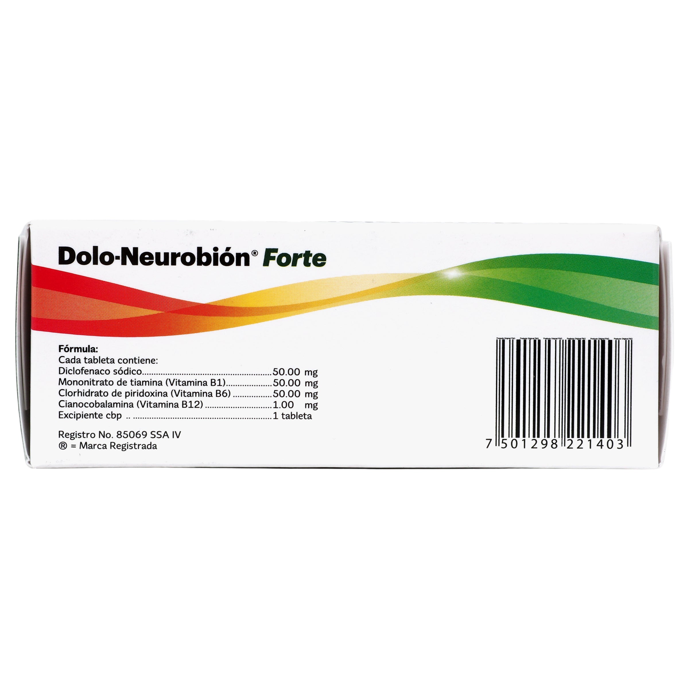 Dolo-Neurobion Forte Con 30 Tabletas (Diclofenaco/Vit B) 5 - 7501298221403