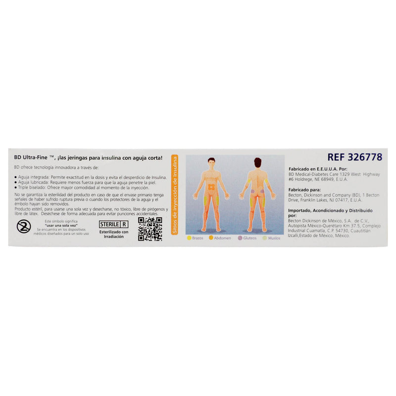 Jeringa Insulina Ultrafine Bd 0.3Ml 31Gx8Mm Con 10 - WeCare Pharma