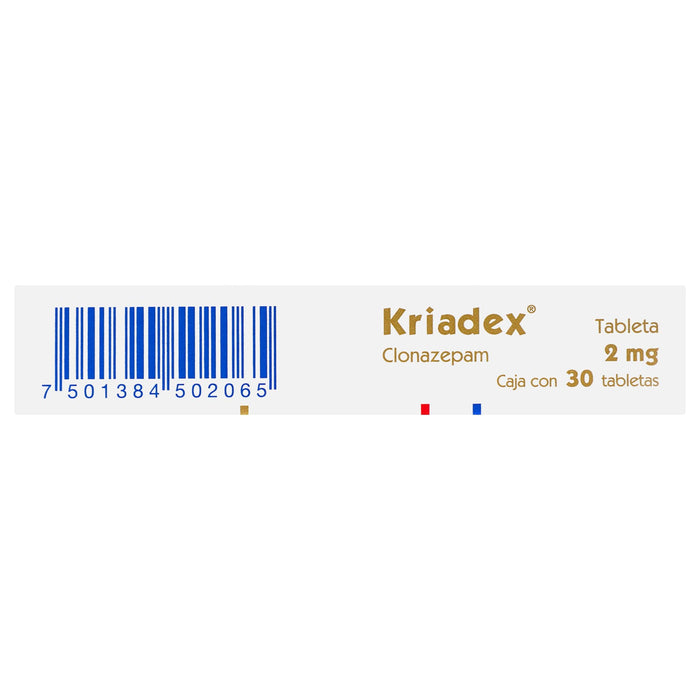 Kriadex (Clonazepam) Tabletas 2Mg Con 30 - WeCare Pharma