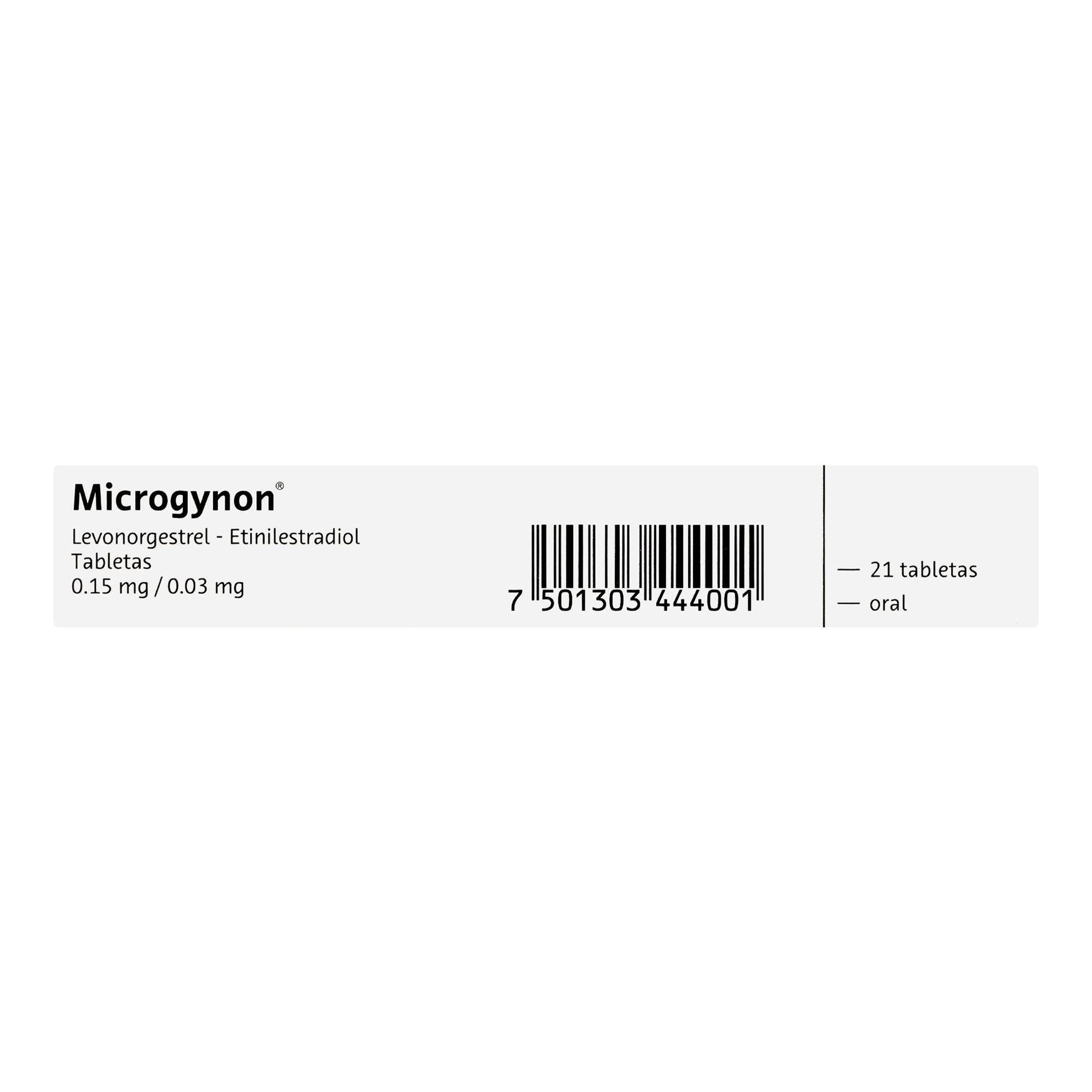 Microgynon 0.15Mg/0.03Mg Con 21 Tabletas (Levonogestrel/Etiniestradiol ...