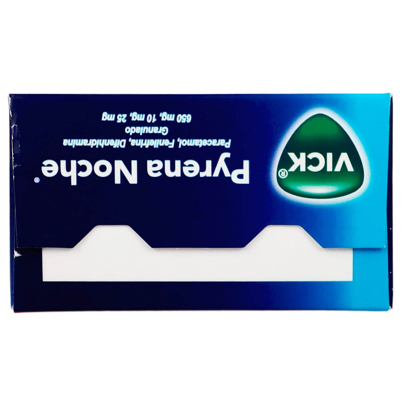 Vick Pyrena Noche Sobres 650Mg/10Mg/25Mg 10G Con 5 (Paracetamol/Fenilefrina/Difenhidramina) - WeCare Pharma
