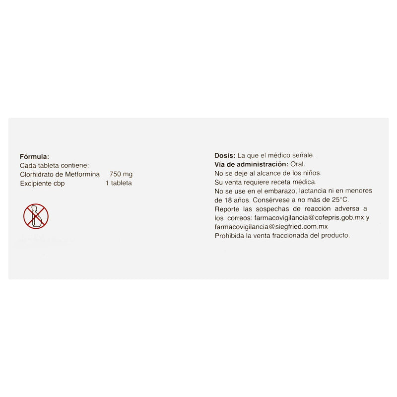 Dimefor Xr 750Mg Con 60 Tabletas (Metformina) - WeCare Pharma