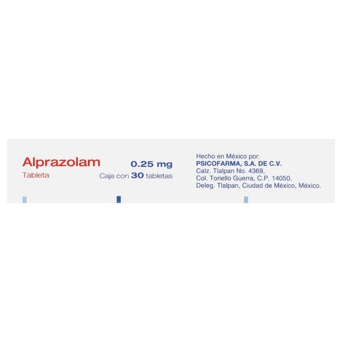 Alprazolam Tabletas 0.25Mg Con 30 Psicofarma - WeCare Pharma