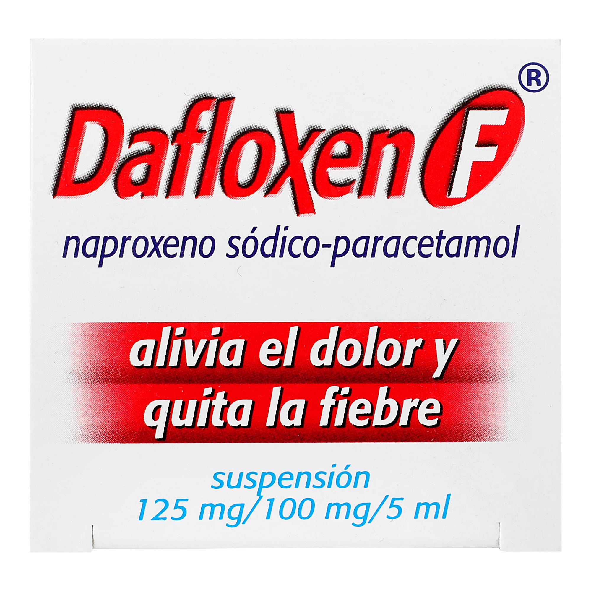 Dafloxen F Suspensión 125Mg/100Mg/5Ml 100Ml (Naproxeno/Paracetamol) 5 - 7501299301326