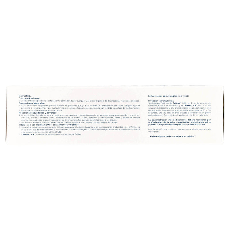 Ceftrex Im Frasco 1G Con 1 Ampulas (Ceftriaxona) - WeCare Pharma