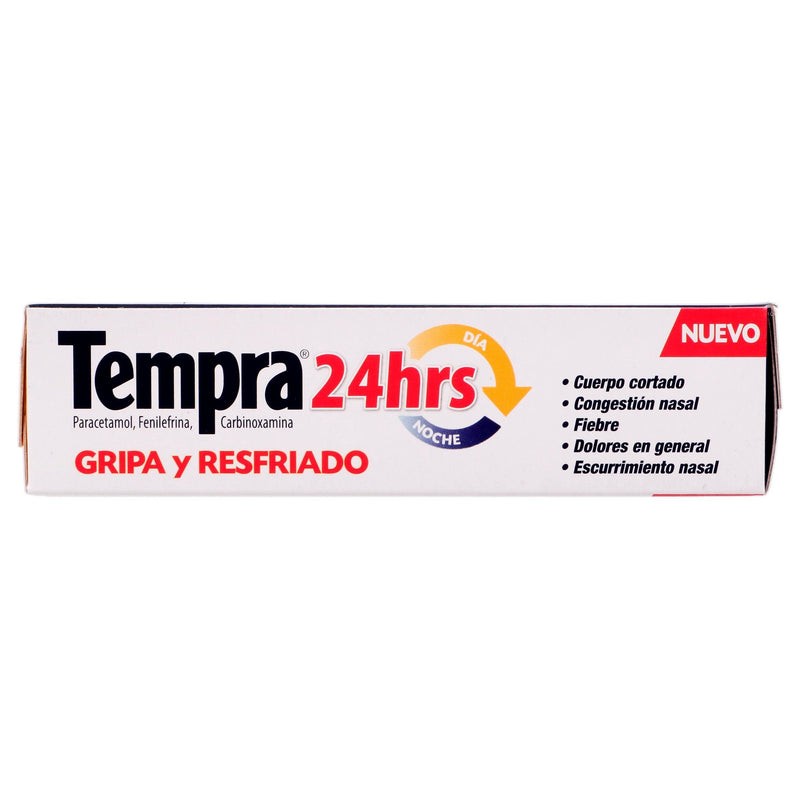 Tempra 24Hrs 400Mg/20Mg Con 12 Tabletas (Paracetamol/Fenilefrina/Carbinoxamina) - WeCare Pharma