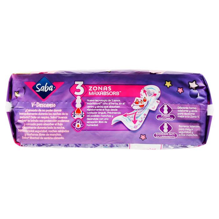 Toallas Femeninas Saba Buenas Noches C/Alas Con 28 - WeCare Pharma