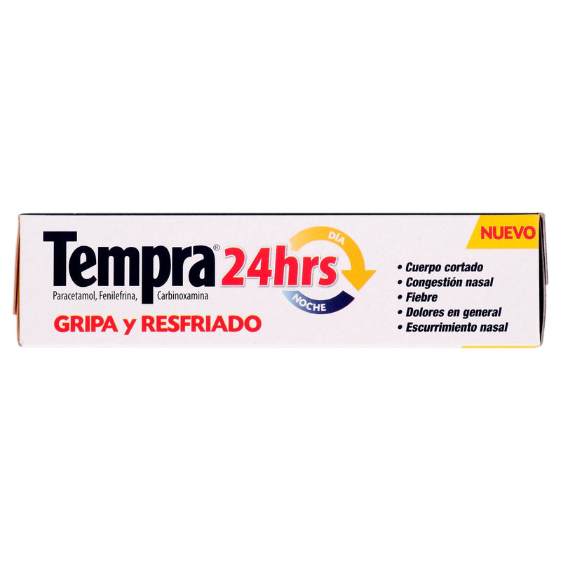 Tempra 24Hrs 400Mg/20Mg Con 24 Tabletas (Paracetamol/Fenilefrina/Carbinoxamina) - WeCare Pharma