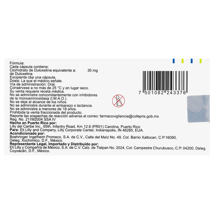 Cymbalta 30Mg Con 28 Capsulas (Duloxetina) - WeCare Pharma