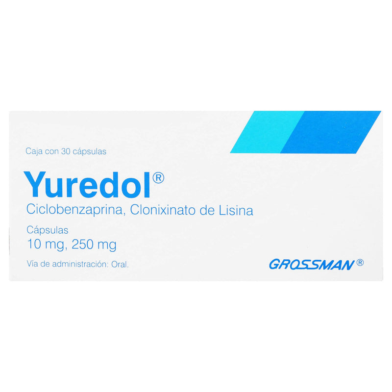 Yuredol 10Mg/250Mg Con 30 Capsulas (Ciclobenzaprina/Lisina) - WeCare Pharma