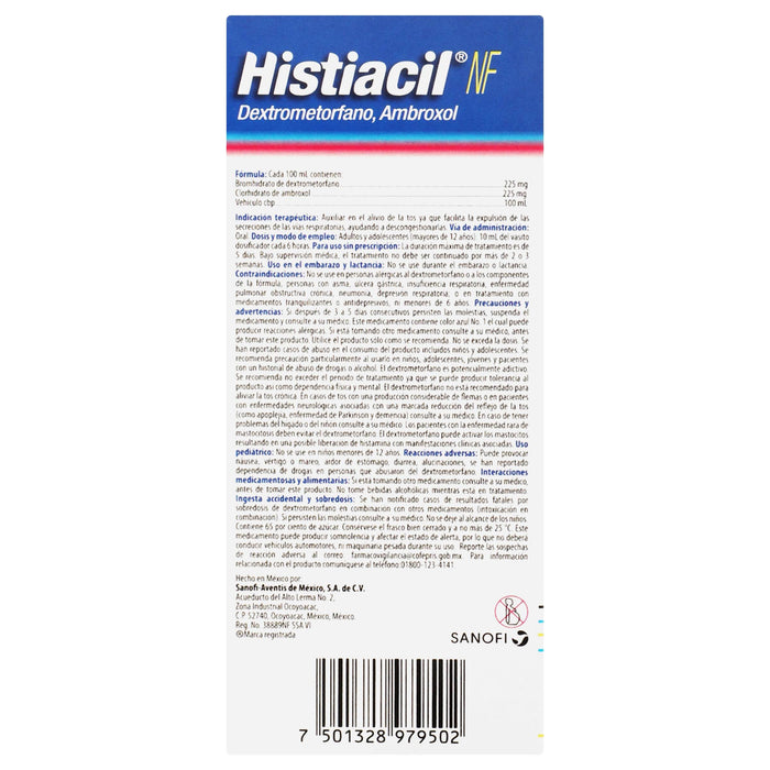 Histiacil Nf Ad Jarabe 225Mg/225Mg 150Ml (Dextrometorfano/Ambroxol) - WeCare Pharma