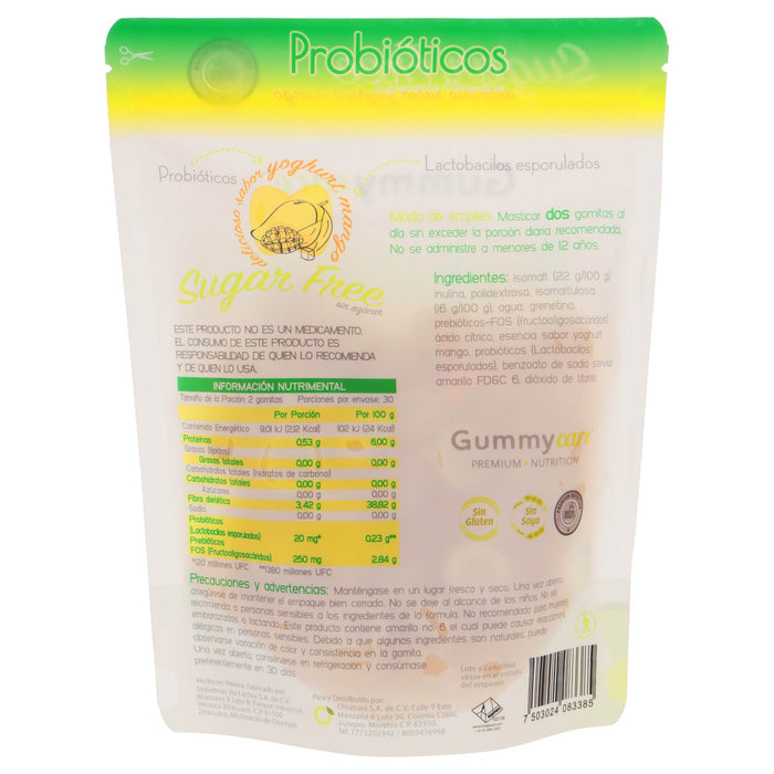 Gummycare Probióticos Sabor Yogurt Mango 60 Gomitas - WeCare Pharma