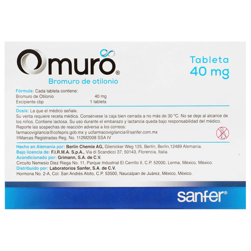 Omuro 40Mg Con 30 Tabletas (Bromuro De Otilonio) - WeCare Pharma