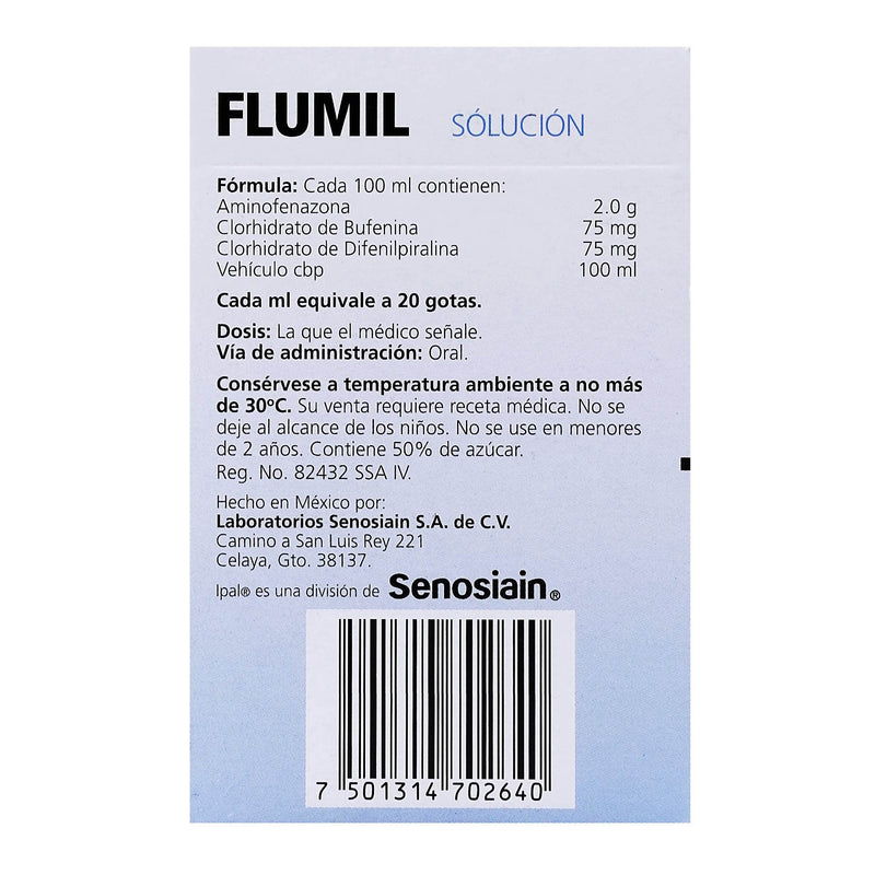 Flumil Gotas 2Mg/75Mg/75Mg 25Ml (Aminofenazona/Bufemina/Difenilpramina) - WeCare Pharma