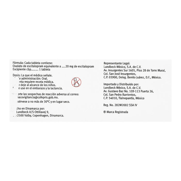 Lexapro 20Mg Con 14 Tabletas (Escitalopram) - WeCare Pharma