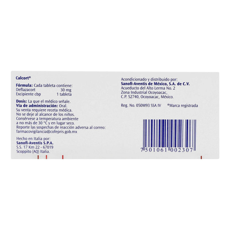 Calcort 30Mg Con 10 Tabletas (Deflazacort) - WeCare Pharma