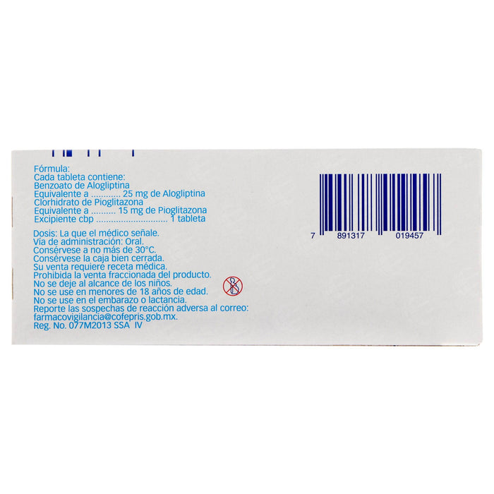 Incresina P (Alogliptina/Pioglitazona) 25Mg/15Mg Tabletas Con 28 - WeCare Pharma