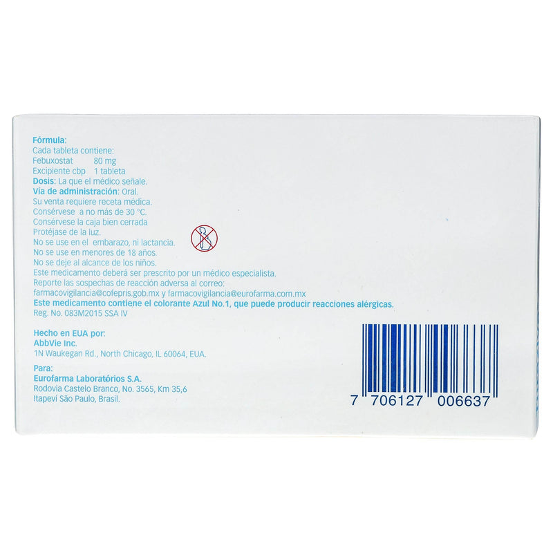 Turazive (Febuxostat) 80Mg Tabletas Con 28 Euro - WeCare Pharma