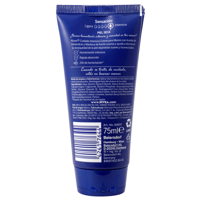 Crema Nivea Lata Cuidado Int P/Manos 75 Ml - WeCare Pharma