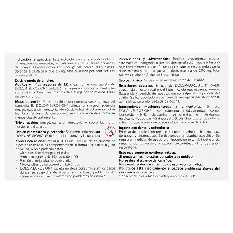 Dolo-Neurobion Con 10 Tabletas (Diclofenaco-Vit B) - WeCare Pharma