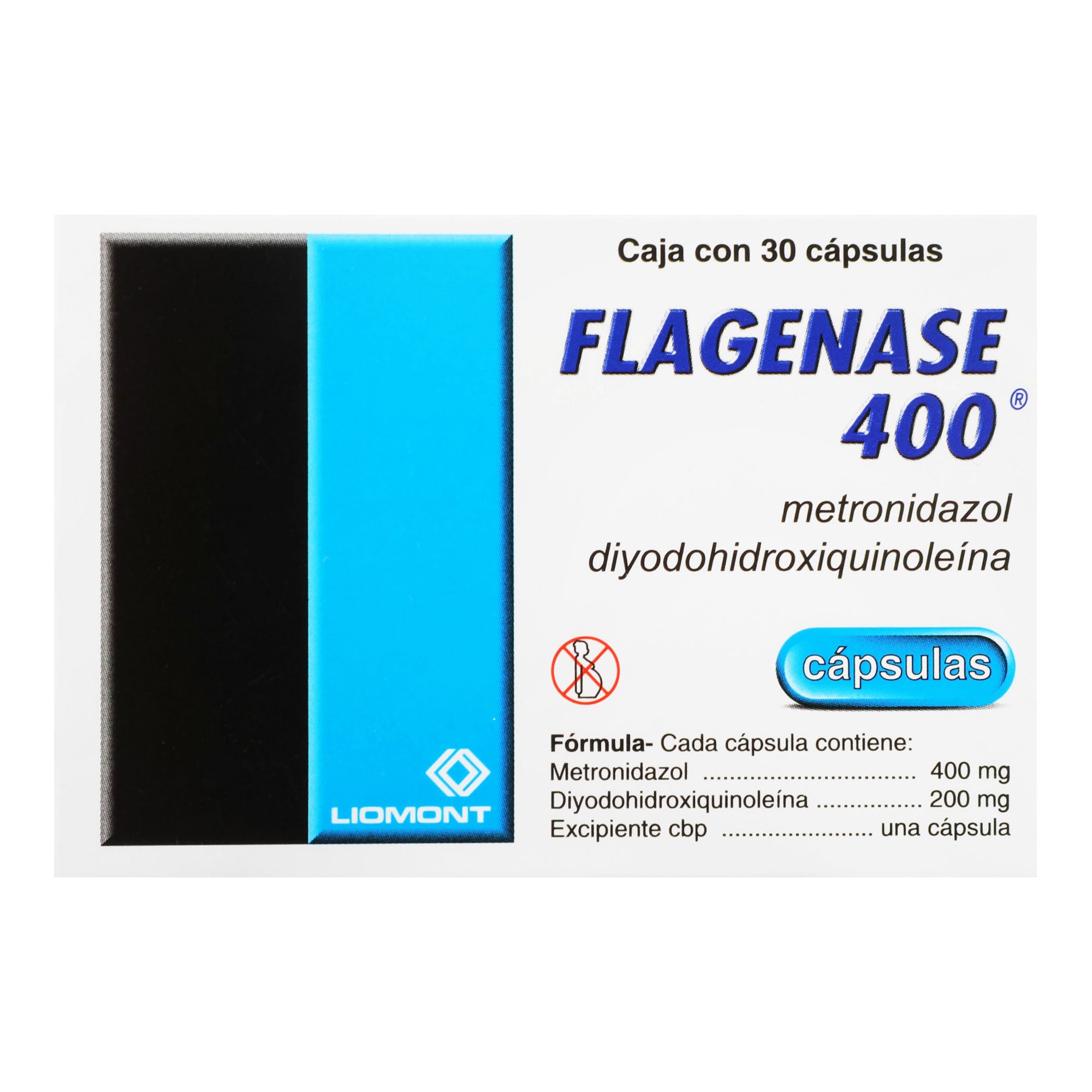 Flagenase 400 400Mg/200Mg Con 30 Tabletas (Metronidazol/Diyodohidroxiquinoleina) 5 - 7501299300275