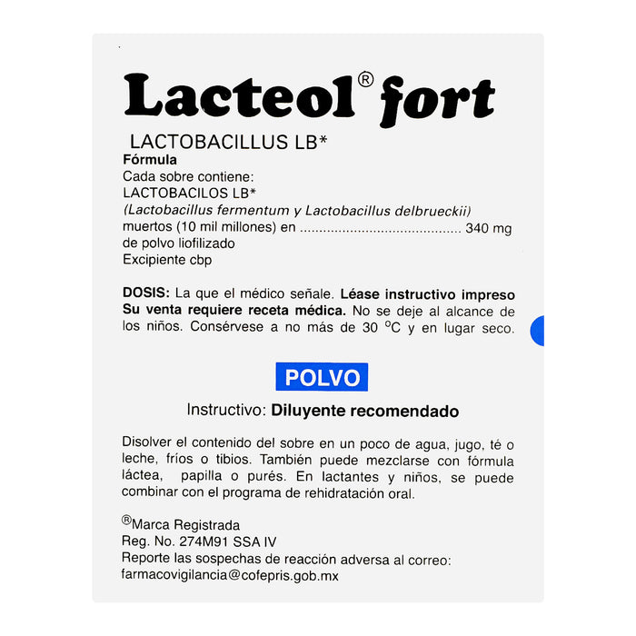 Lacteol Fort Sobres 340Mg Con 6 (Lactobacillus) 5 - 7501124103118