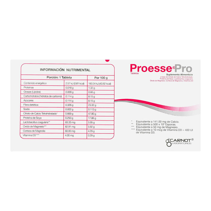 Proesse Pro 1400Mg Con 30 Tabletas (Suplemento Alimenticio) - WeCare Pharma