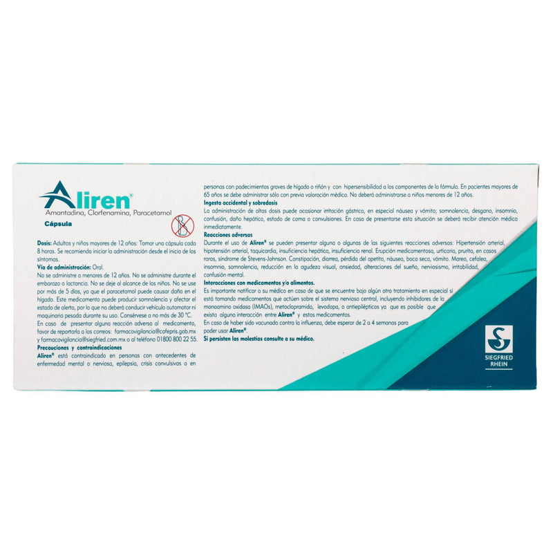 Aliren 50Mg/3Mg/300Mg Con 24 Capsulas (Amantadina/Clorfenamina/Paracetamol) - WeCare Pharma