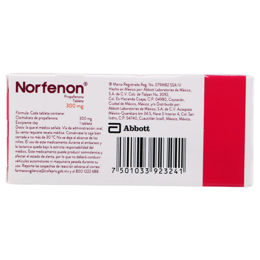 Norfenon 300Mg Con 30 Tabletas (Propafenona) 1 - 7501033923241