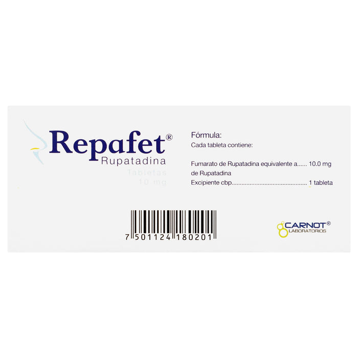 Repafet 10Mg Con 20 Tabletas (Rupatadina) - WeCare Pharma