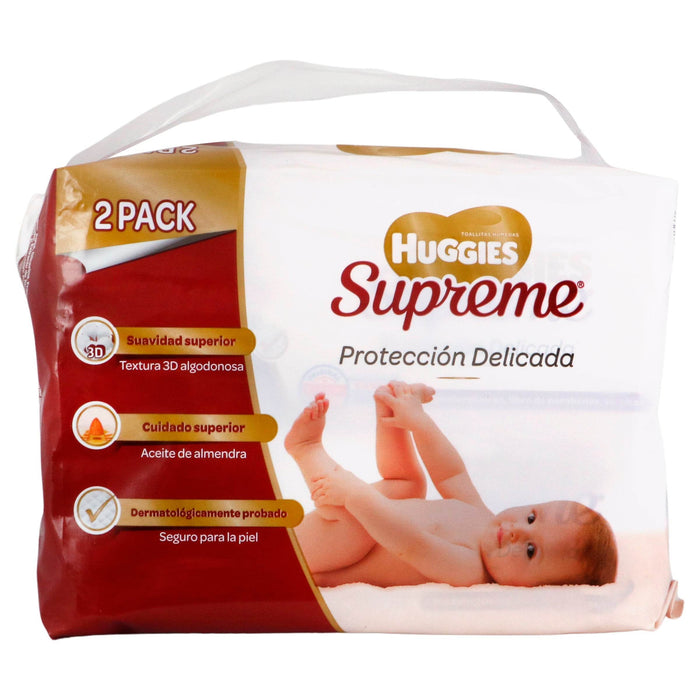 Toallitas Humedas Huggies Supreme 2 Pack Con 80 - WeCare Pharma
