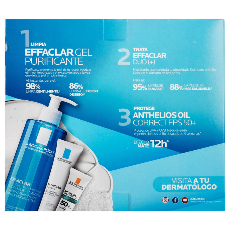 La Roche-P Kit Effaclar Duo 40Ml+Effaclar Gel 50Ml+Anthelios Correct 3Ml - WeCare Pharma