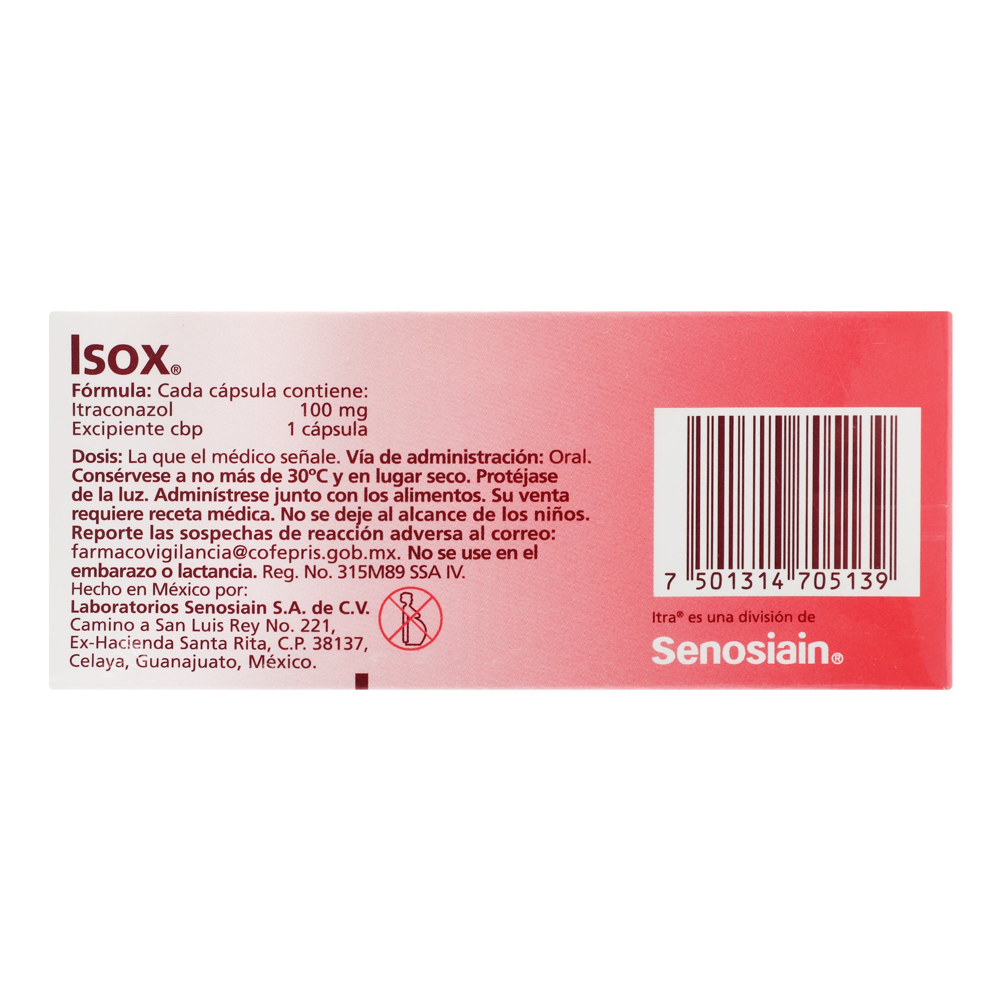 Isox 1+1 100Mg Con 6 Capsulas (Itraconazol) 4 - 7501314705139