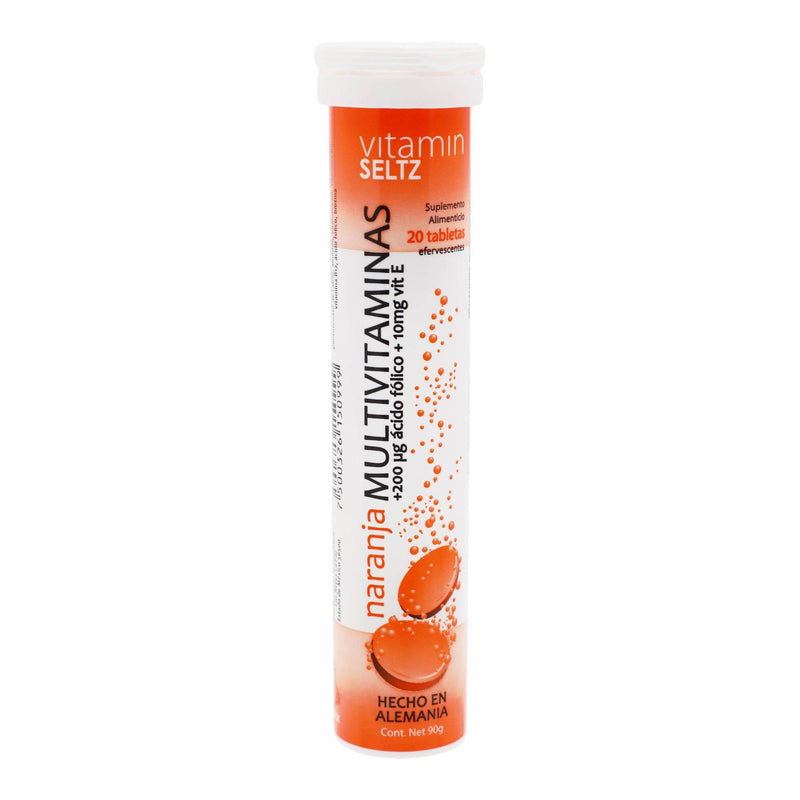 Multivitaminas/Vitamina C Efervecente V 90G Con 20 Naranja Seltz Tabletas - WeCare Pharma