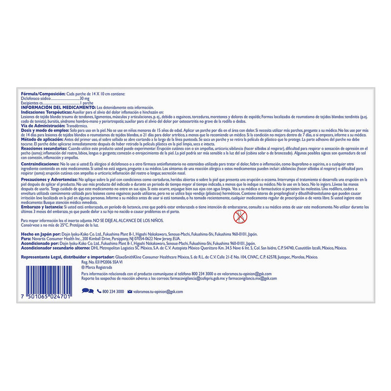 Voltaren 24H Parche 30Mg Con 5 (Diclofenaco) - WeCare Pharma