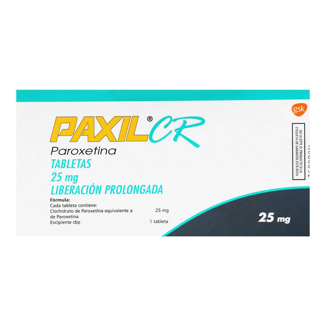 Paxil Cr 25Mg Con 30 Tabletas (Paroxetina) 6 - 8044000014089