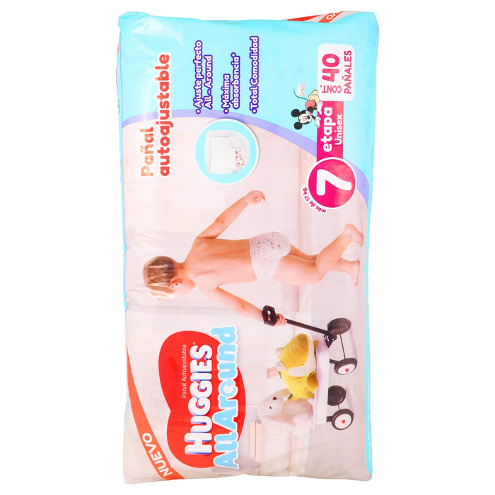 Pañal Huggies All-Around Etapa 7 Con 40 - WeCare Pharma