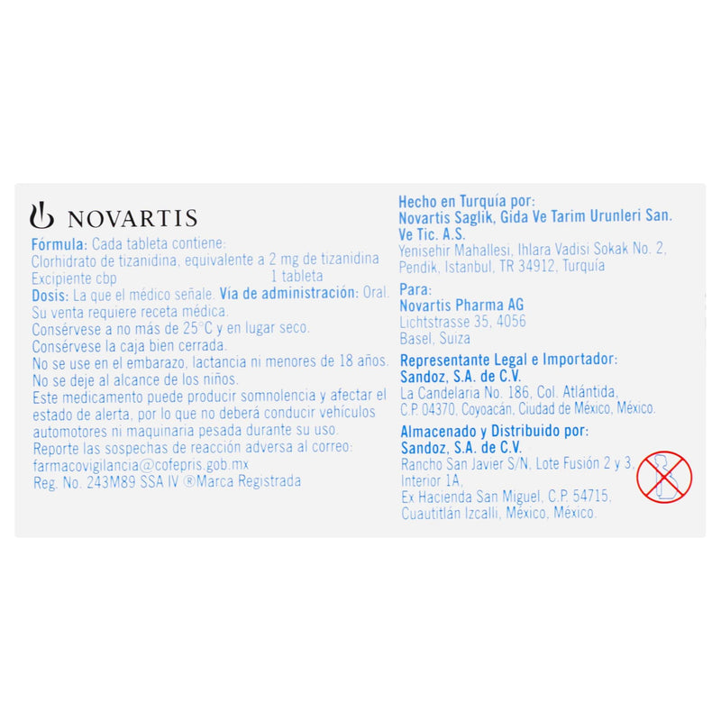 Sirdalud 2Mg Con 20 Tabletas (Tizanidina) - WeCare Pharma