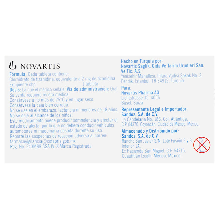 Sirdalud 2Mg Con 20 Tabletas (Tizanidina) - WeCare Pharma