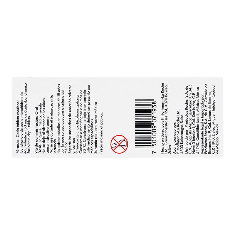 Bonviva 150Mg Con 1 Tabletas (Acido Ibandronico) - WeCare Pharma
