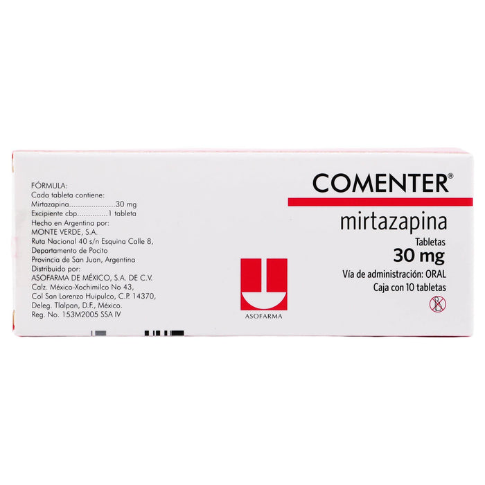 Comenter 30Mg Con 10 Tabletas (Mirtazapina) - WeCare Pharma