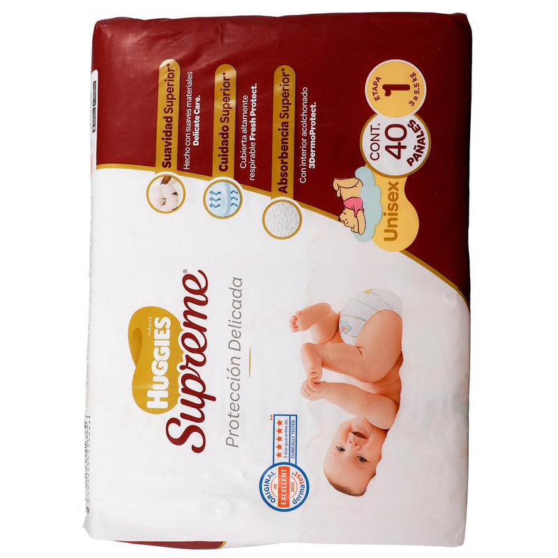 Pañal Huggies Supreme Unisex E1 Con 40 - WeCare Pharma