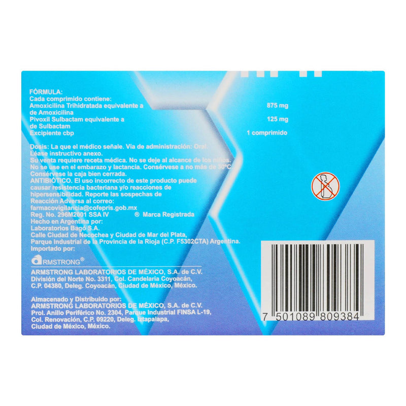 Trifamox Ibl-12H 875Mg/125Mg Con 14 Comprimidos (Amoxicilina/Sulbactam) - WeCare Pharma