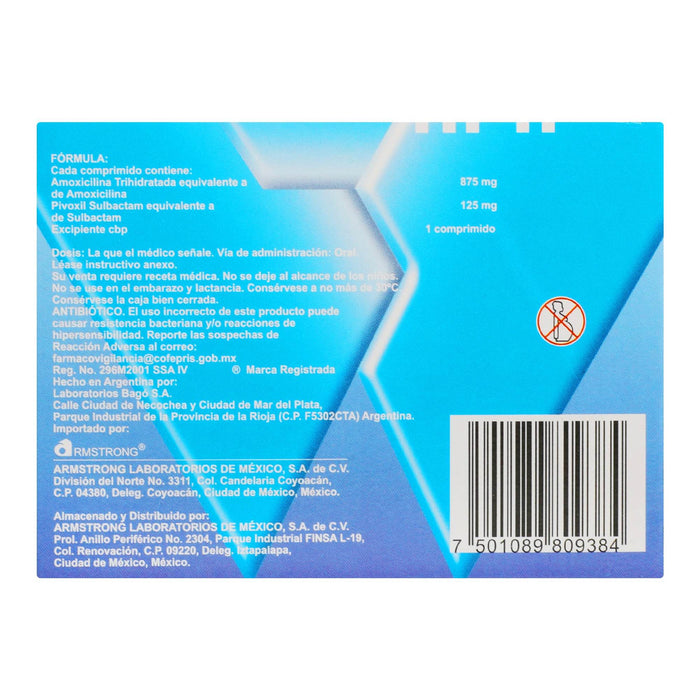 Trifamox Ibl-12H 875Mg/125Mg Con 14 Comprimidos (Amoxicilina/Sulbactam) - WeCare Pharma