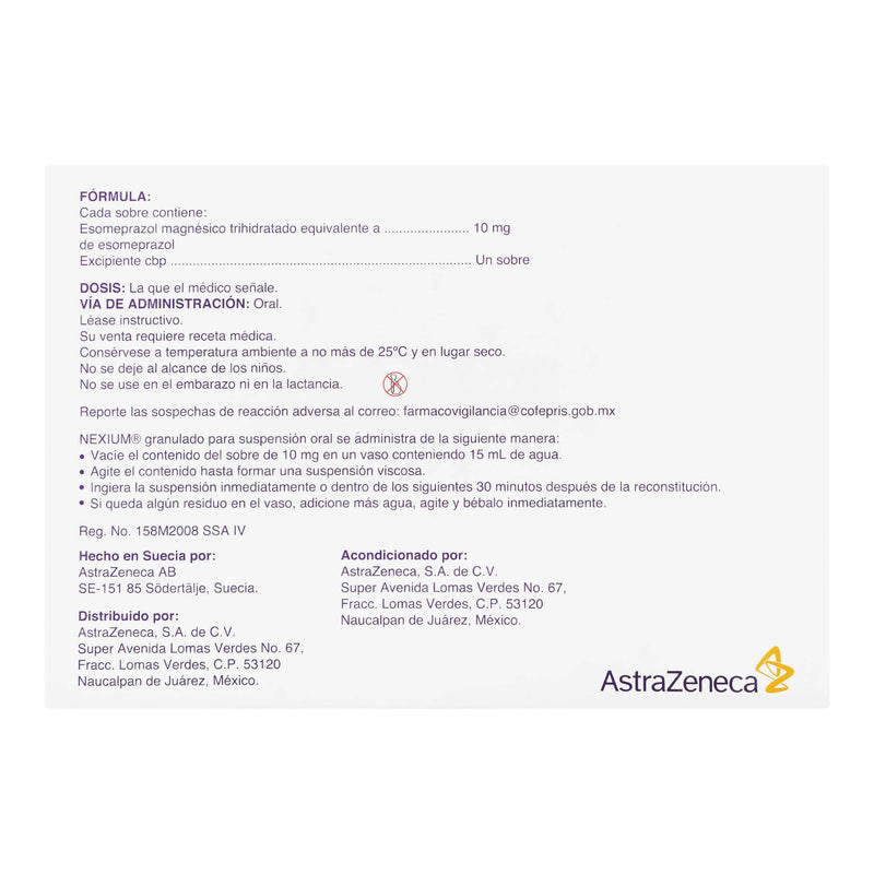 Nexium Sobre 10Mg Con 28 (Esomeprazol) - WeCare Pharma